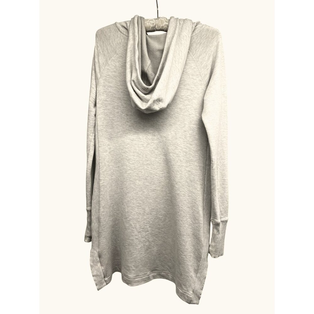 Athleta Cozy Karma Beige Pullover Boho Hoodie Dress XS Faux Pockets Stretch Soft - Picture 3 of 9